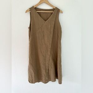Flax Brown Linen Dress S